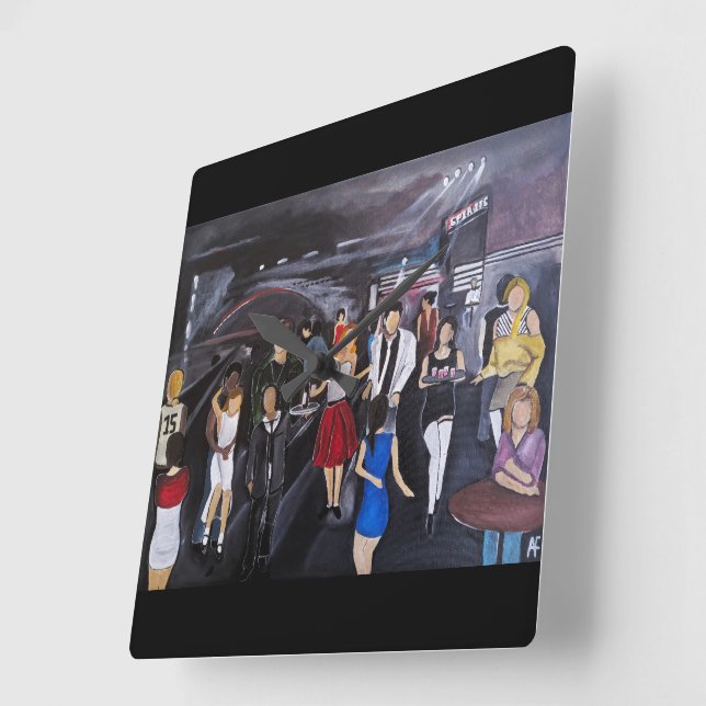 No Control Painting by Alfred Fox Square Wall Clock (Angle)