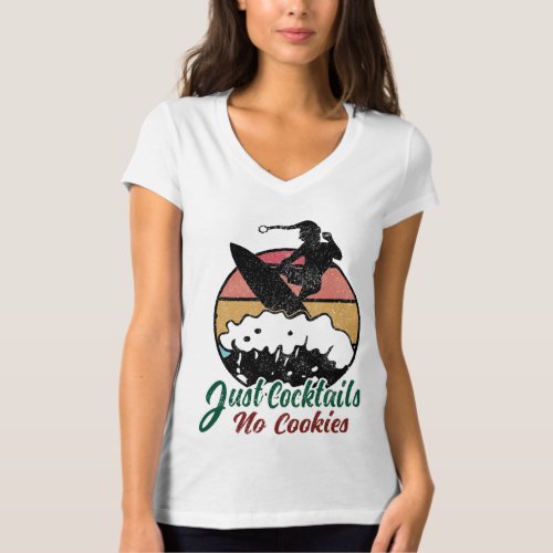 No Cookies Just Cocktails Vintage Retro Surfer T_Shirt