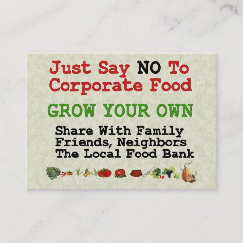 No Corporate Food Business Card Templates