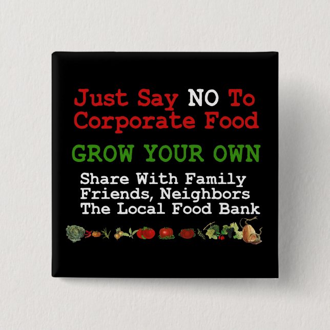 No Corporate Food Button (Front)