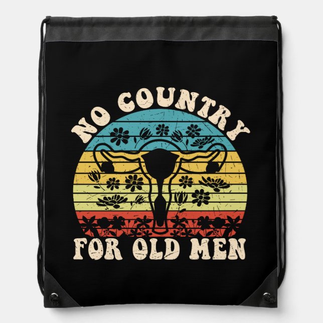 No Country For Old Man Uterus Drawstring Bag (Front)