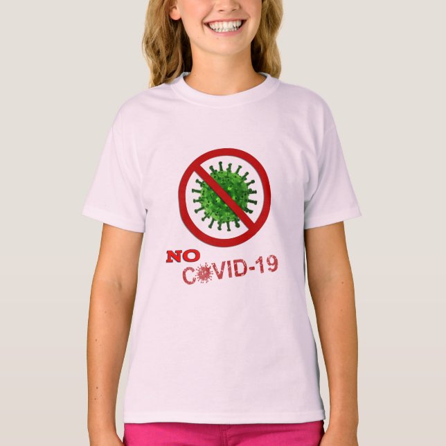 NO COVID | NO to COVID-19 Word Art T-Shirt (Front)