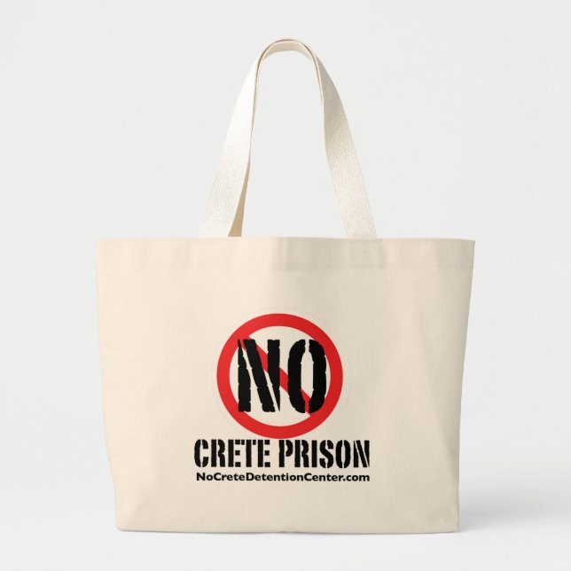 No Crete Prison Large Tote Bag (Front)