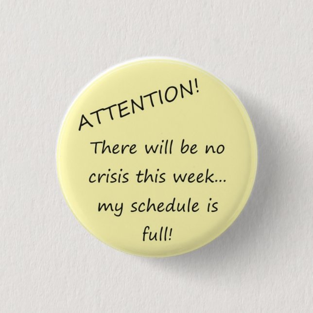 No Crisis! Pinback Button (Front)