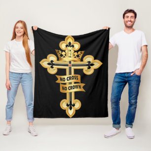 No cross No Crown Fleece Blanket