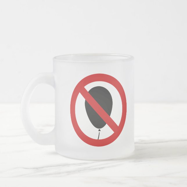 NO Cry Babies & NO Balloon ⚠ Thai Signs ⚠ Frosted Glass Coffee Mug (Left)