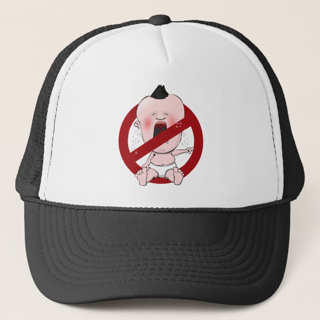  NO CRY BABIES - NO TATTLE TALES TRUCKER HAT (Front)