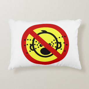 NO Cry Babies ⚠ Thai Airport Sign ⚠ Accent Pillow