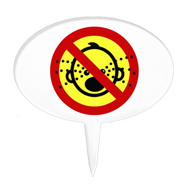 NO Cry Babies ⚠ Thai Airport Sign ⚠ Cake Topper (Front)