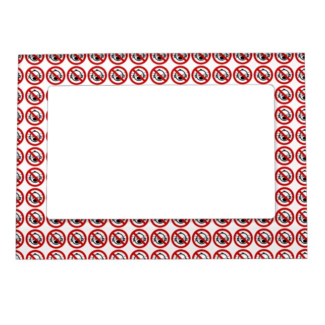 NO Cry Babies ⚠ Thai Airport Sign ⚠ Magnetic Picture Frame (Front)