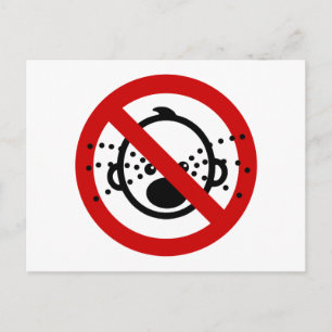 NO Cry Babies ⚠ Thai Airport Sign ⚠ Postcard