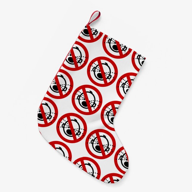 NO Cry Babies ⚠ Thai Airport Sign ⚠ Small Christmas Stocking (Front (Hanging))