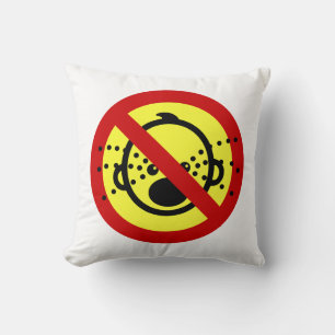 NO Cry Babies ⚠ Thai Airport Sign ⚠ Throw Pillow