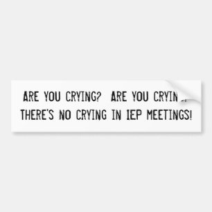 No Crying in IEP meetings Bumper Sticker