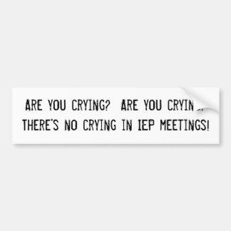No Crying in IEP meetings Bumper Sticker