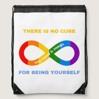 No Cure For Being Yourself Neurodivergent Autism Drawstring Bag