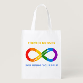 No Cure For Being Yourself Neurodivergent Autism Grocery Bag