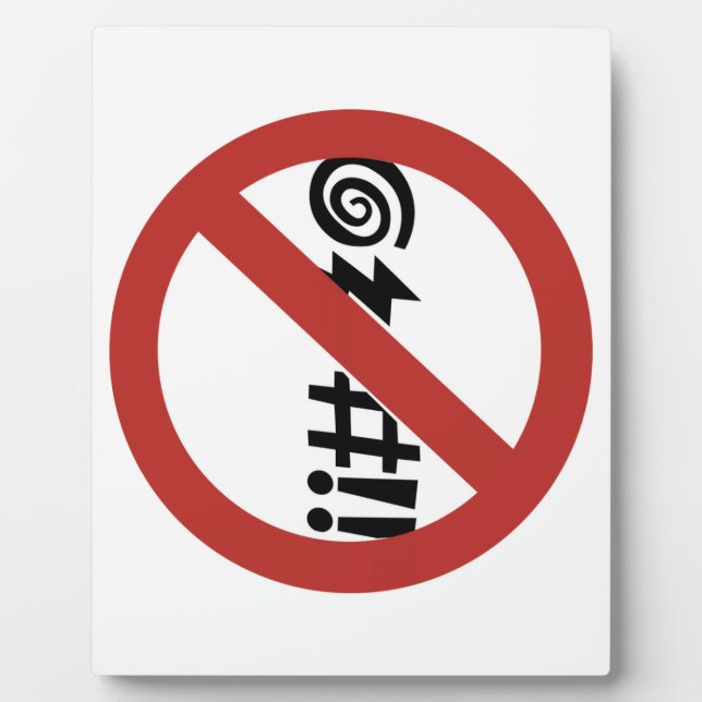 No Cursing Allowed, Sign, Virginia, US Plaque (Front)