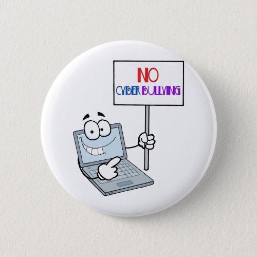 No Cyber Bullying Computer Pinback Button