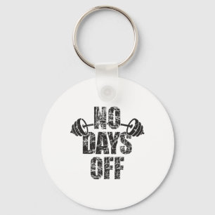 No Days Off Bodybuilder Saying Barbell Bodybuildin Keychain