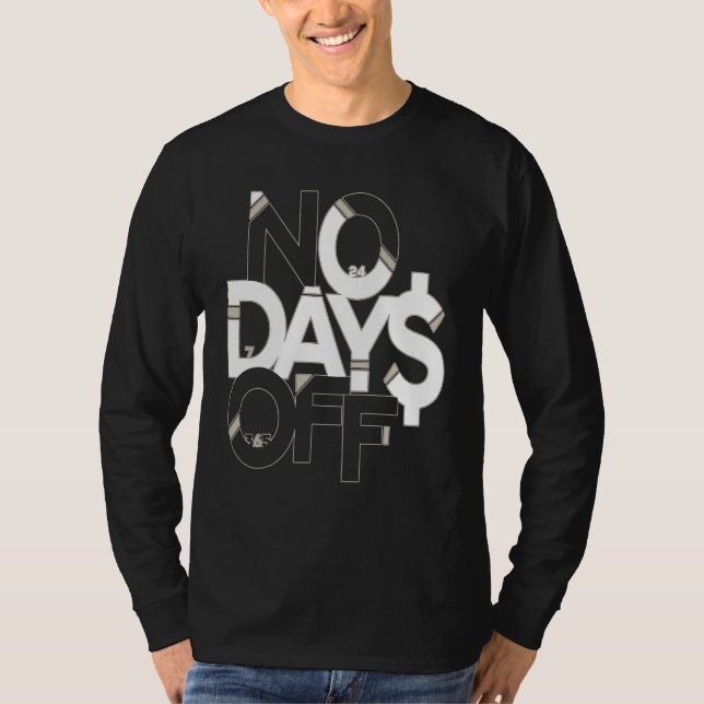 No Days Off Clothes & Gear Light Brown & White No  T-Shirt (Front)