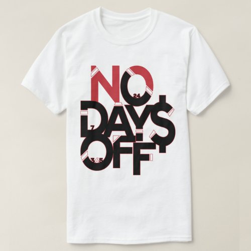 No Days Off Clothing Red Black  White T_Shirt