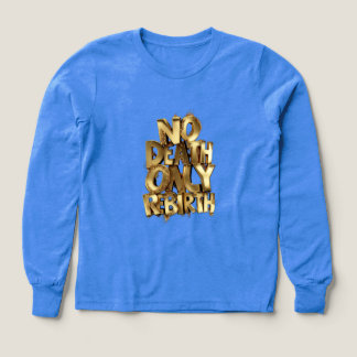 No Death Only Rebirth, Boys Bella+Canvas Blue,Gold Tri-Blend Shirts