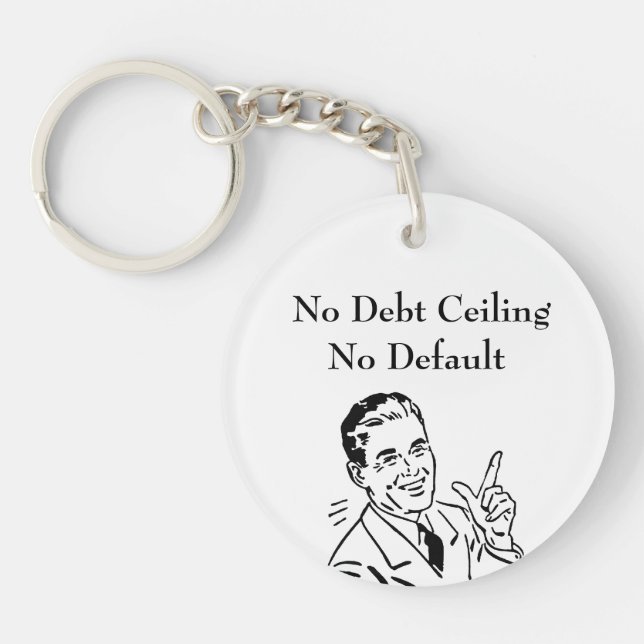 No Debt Ceiling, No Default Keychain (Front)