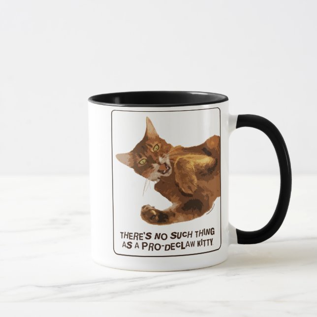 No Declaw Kitty Ringer Mug (Right)