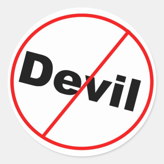 No devil allowed Christian Classic Round Sticker