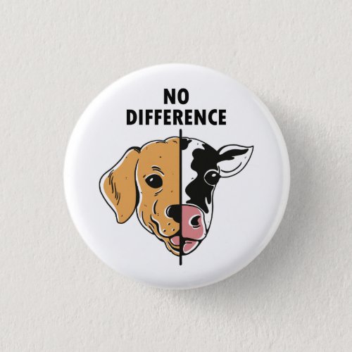 No Difference Animal Rights Cow Dog Button