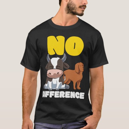 No Difference Animal Rights Vegan Vegetarian Anima T_Shirt