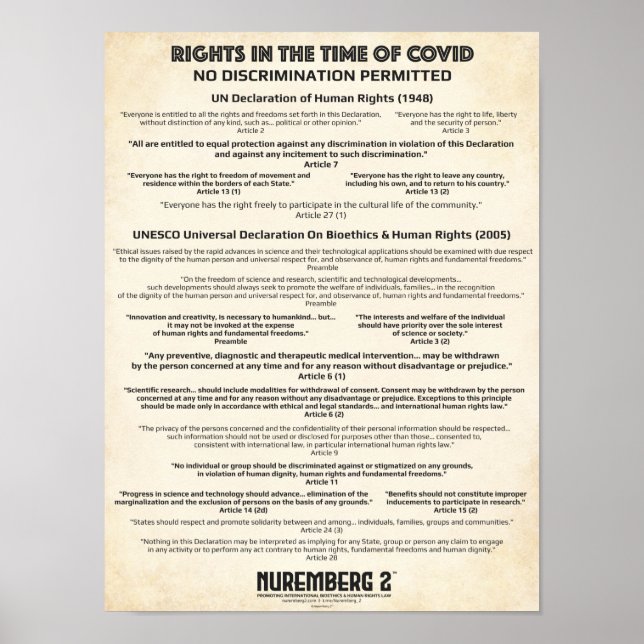 "No Discrimination" Human Rights X Small Poster (Front)