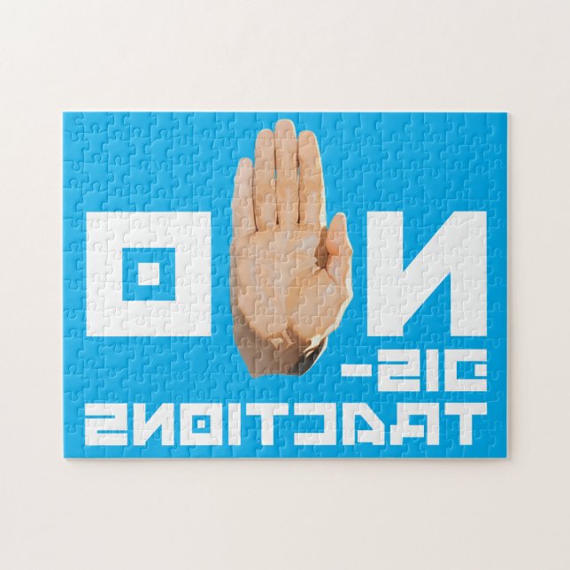 NO Distractions! cool readable through a mirror   Jigsaw Puzzle (Horizontal)