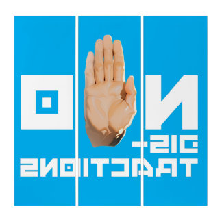 NO Distractions! cool readable through a mirror   Triptych