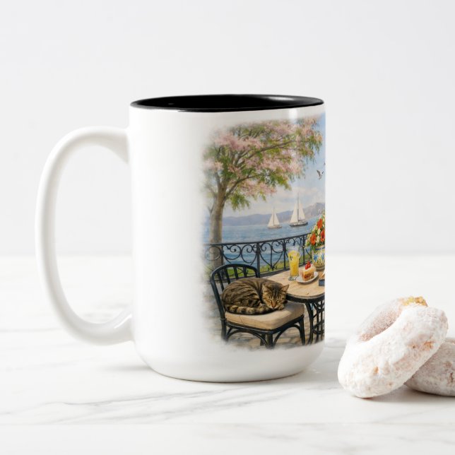 No disturbances, please! Two-Tone coffee mug (With Donut)