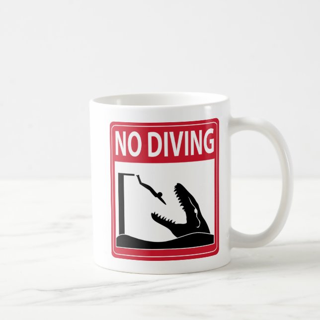 No Diving (Mosasaurus) Coffee Mug (Right)