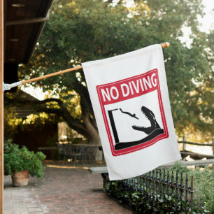 No Diving (Mosasaurus) House Flag