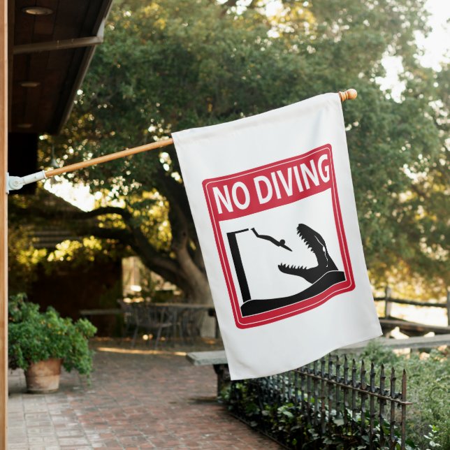 No Diving (Mosasaurus) House Flag (In SItu)