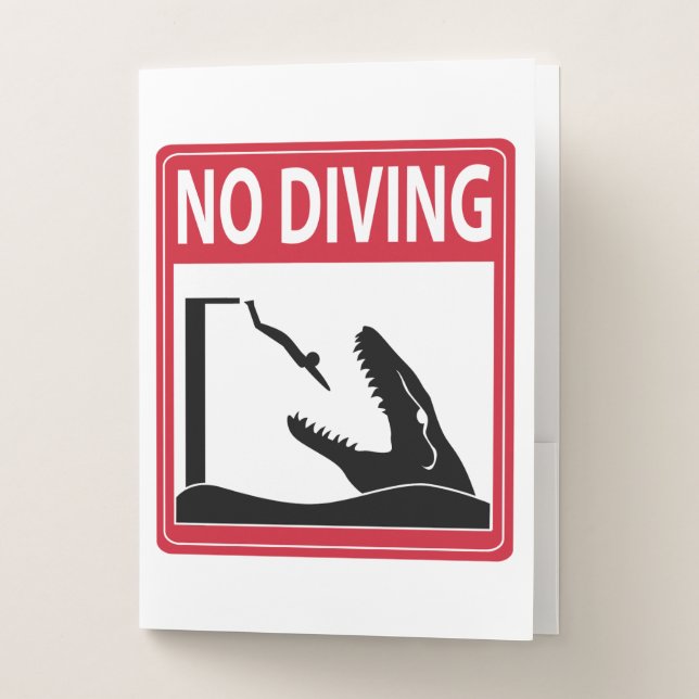 No Diving (Mosasaurus) Pocket Folder (Front)
