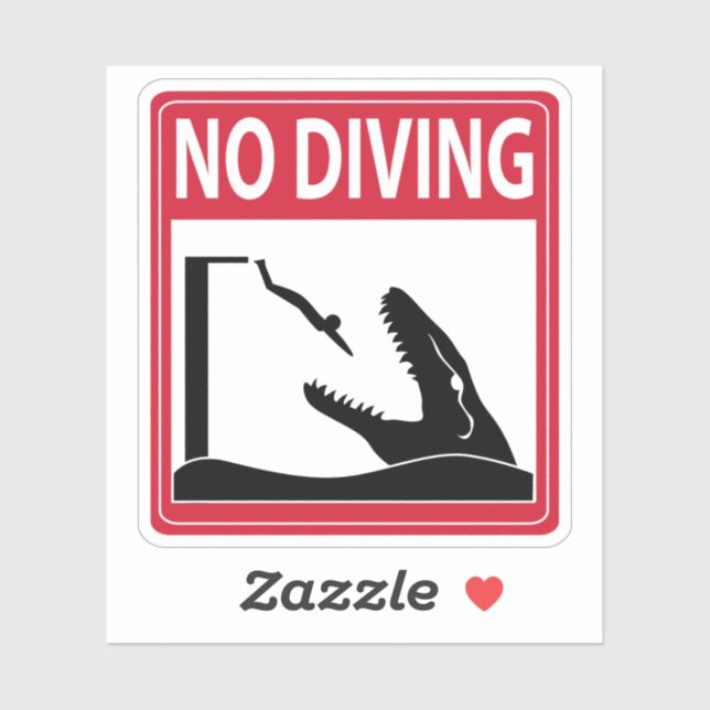 No Diving (Mosasaurus) Sticker (Sheet)