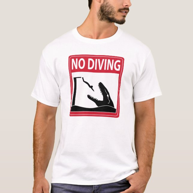 No Diving (Mosasaurus) T-Shirt (Front)