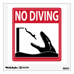 No Diving (Mosasaurus) Wall Decal