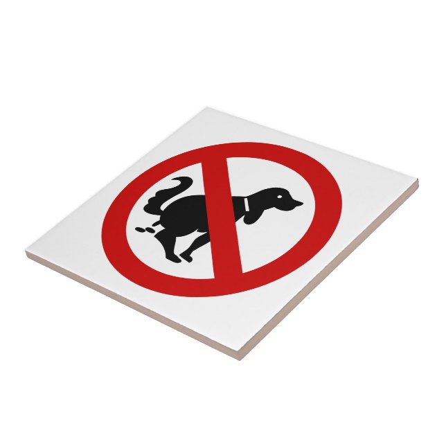 NO Dog Fouling ⚠ Thai Sign ⚠ Ceramic Tile (Side)