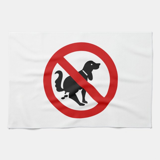 NO Dog Fouling ⚠ Thai Sign ⚠ Kitchen Towel (Horizontal)