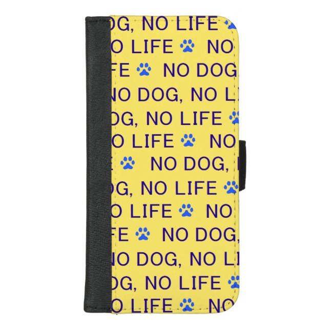 NO DOG, NO LIFE (yellow)  iPhone Wallet Case (Front)