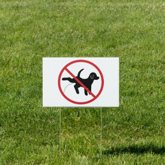 No Dog Peeing Yard Sign