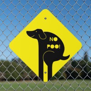 No Dog Poo Metal Sign