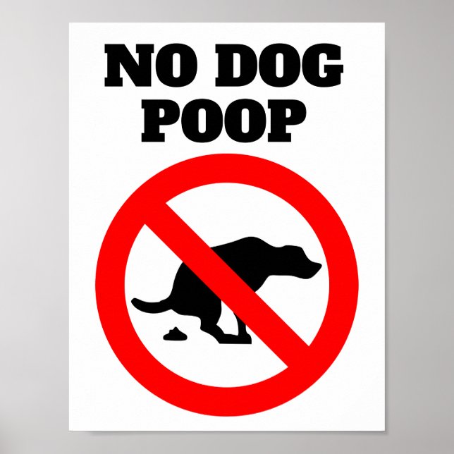 No Dog Poop Modern Simple Message Sign (Front)