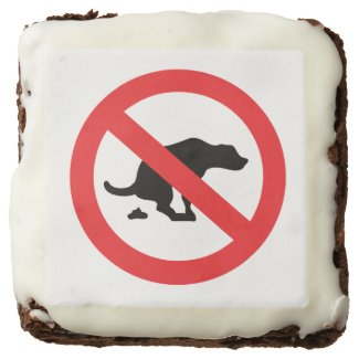 No dog poop sign funny sarcastic brownie
